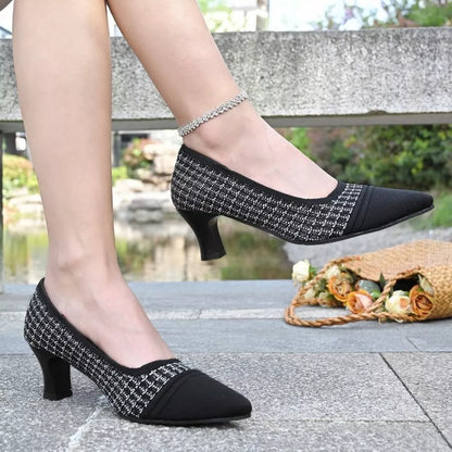 Point Toe Block Heels Pumps