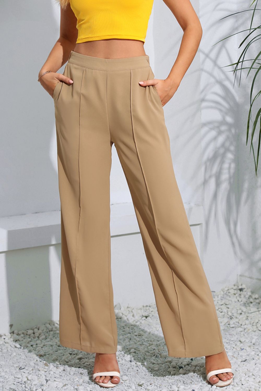 Long Pants with Pockets Tan
