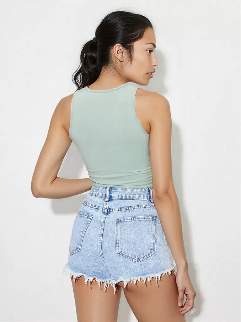Round Neck Cropped Tank