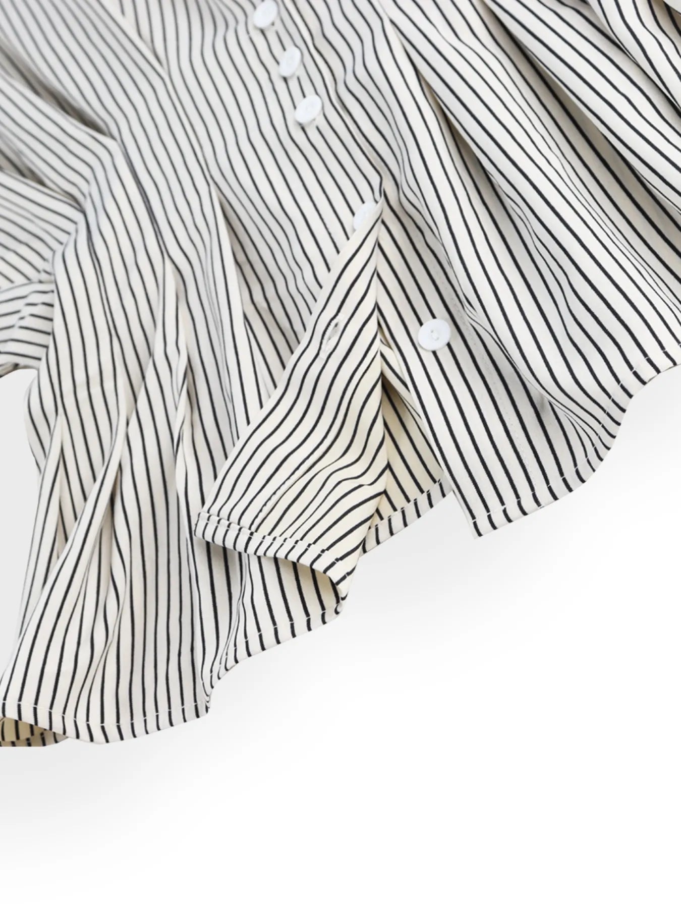 Striped Short Sleeve Button-Up Shirt Light Gray