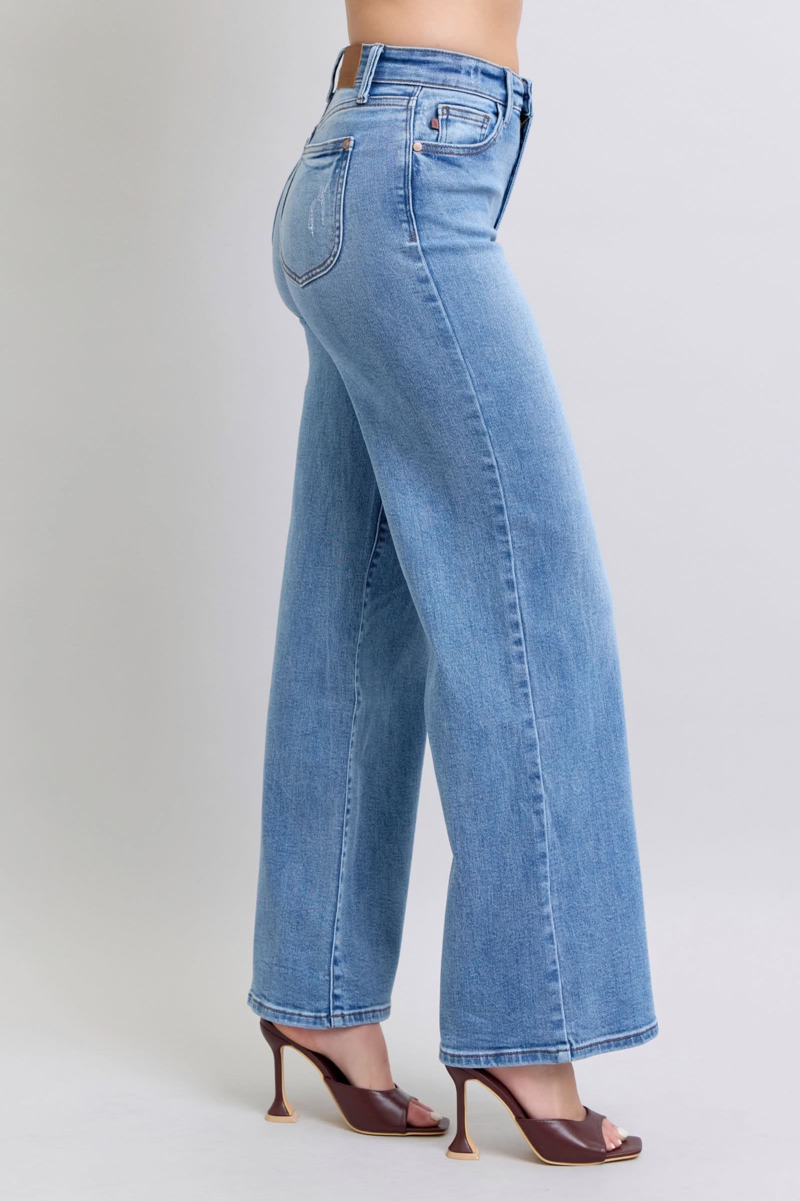 Judy Blue Full Size Wide Leg Jeans with Pockets Medium