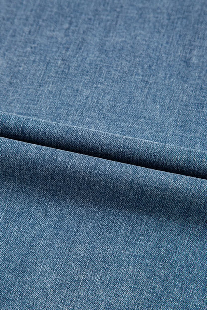 Dusk Blue Medium Wash Super Wide Leg Denim Pants Dusk Blue