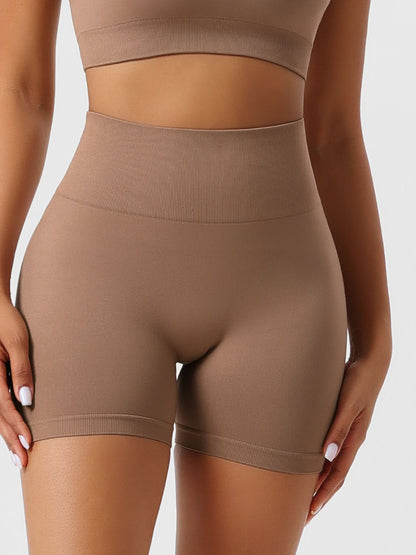 High Waist Shaping Shorts Camel