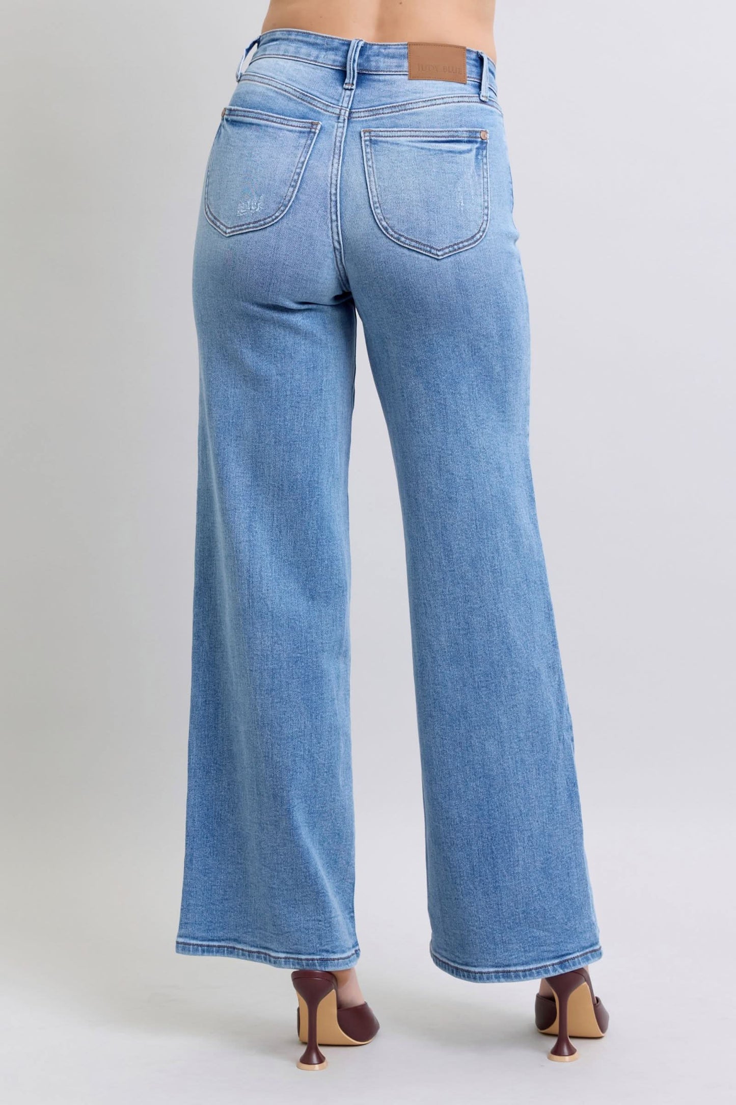 Judy Blue Full Size Wide Leg Jeans with Pockets Medium