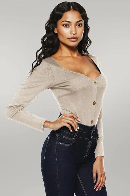 Button Detail Bodysuit