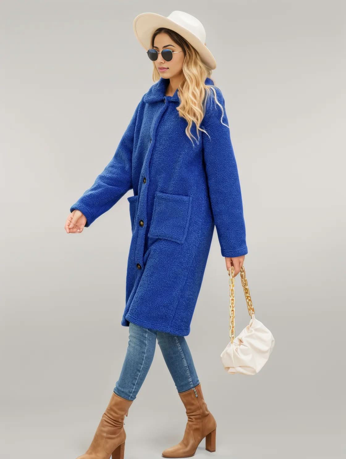 Collared Neck Button Down Coat