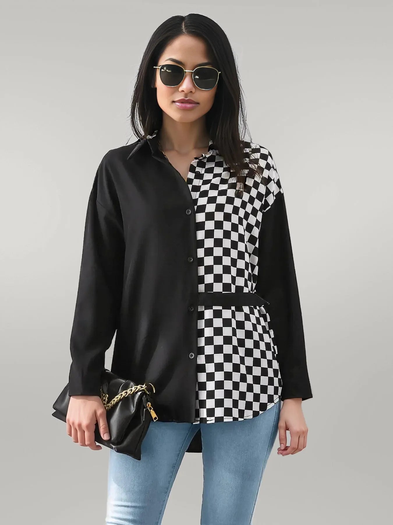 Checkered Pattern Long Sleeve Shirt