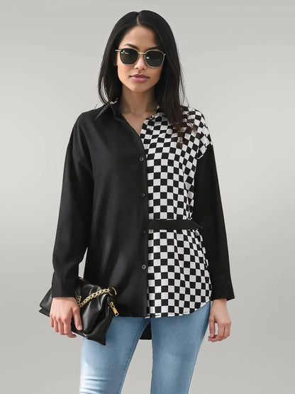 Checkered Pattern Long Sleeve Shirt