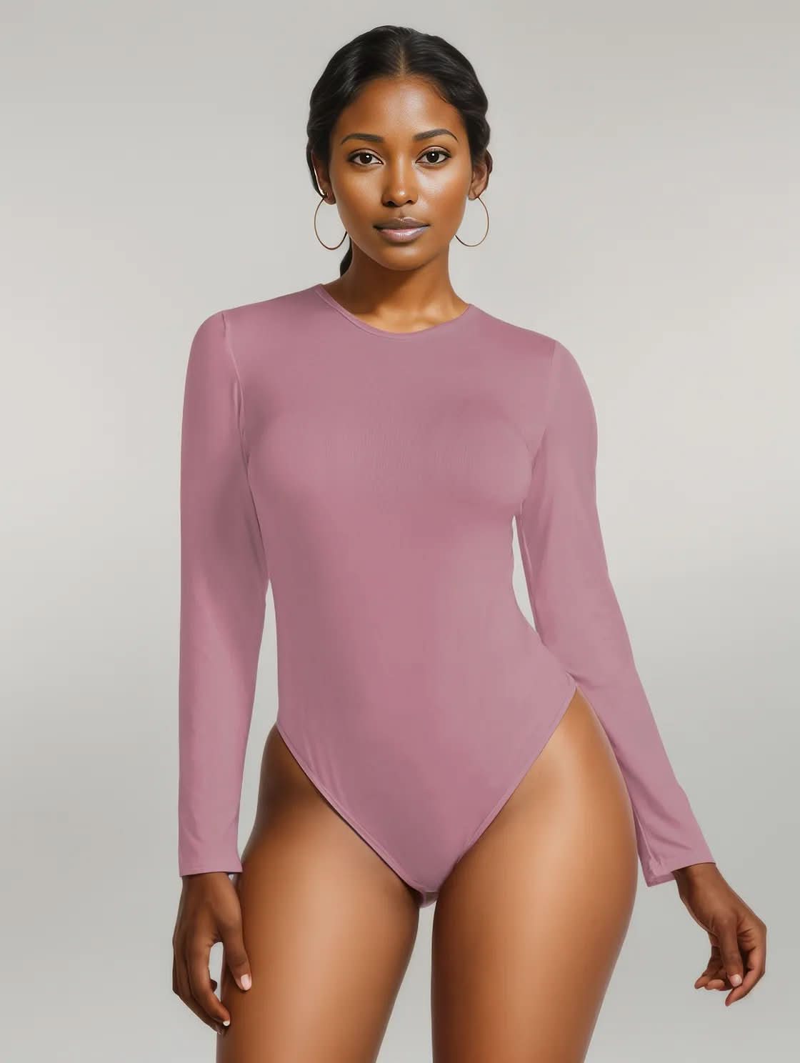 Round Neck Long Sleeve Bodysuit