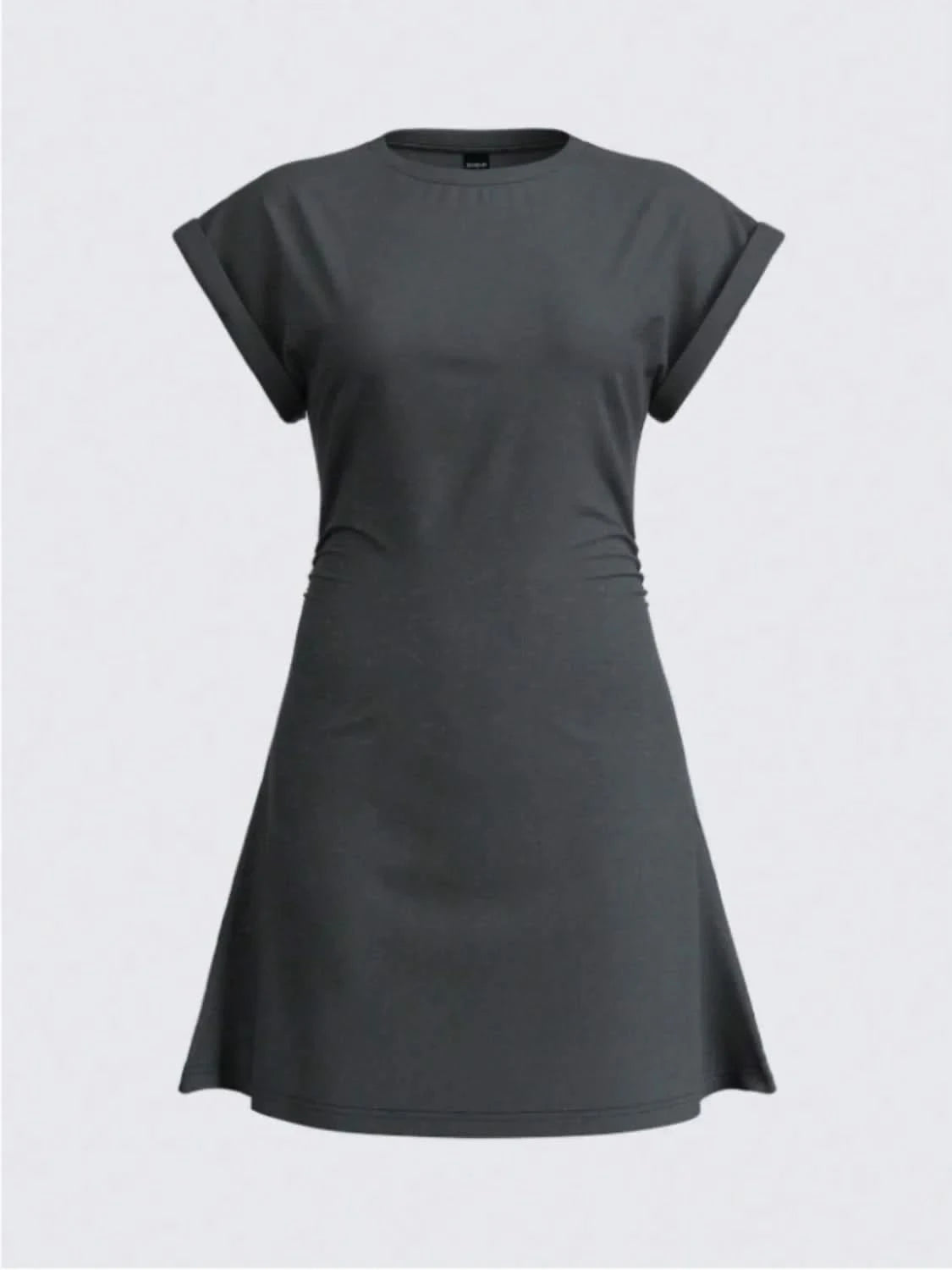Round Neck Short Sleeve Mini Tee Dress