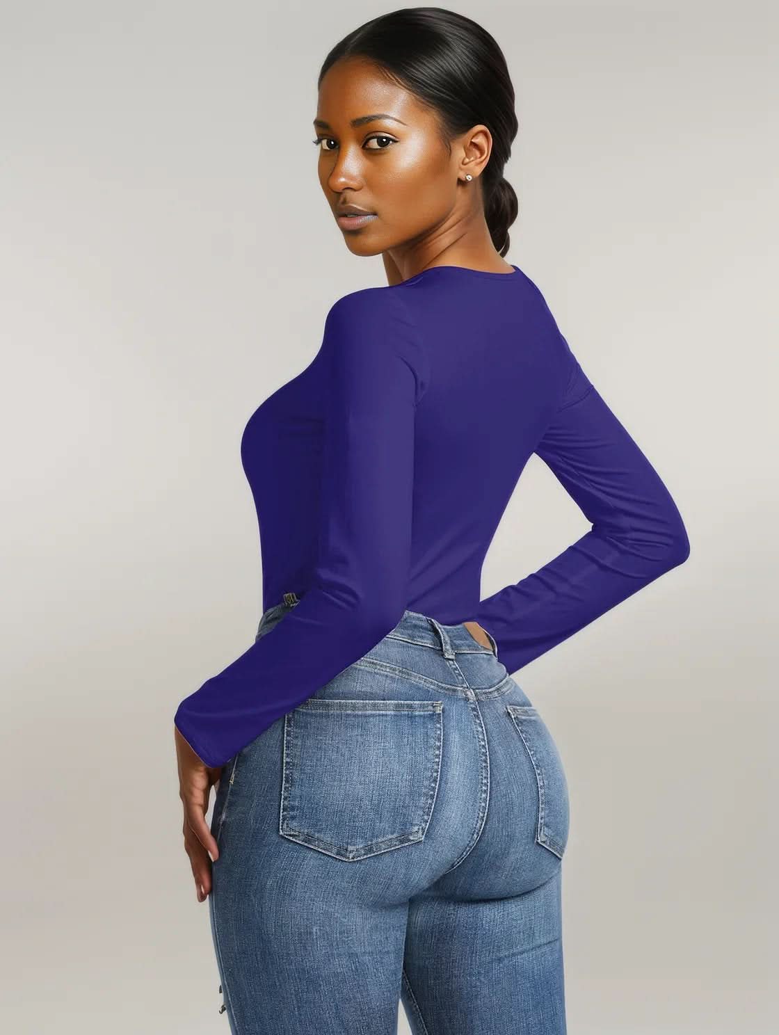 Round Neck Long Sleeve Bodysuit