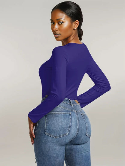 Round Neck Long Sleeve Bodysuit