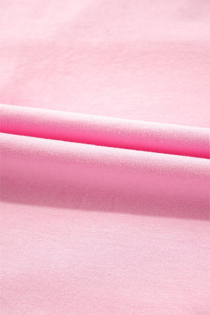 Pink Two Tone Half Buttons Collared T Shirt