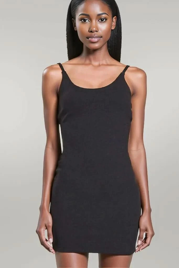 Zenana Ponte Spaghetti Strap Bodycon Mini Dress