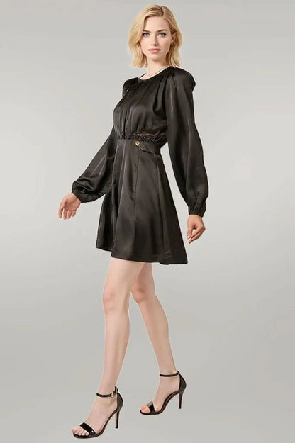 Mittoshop Satin Side Cutout Detail Mini Dress