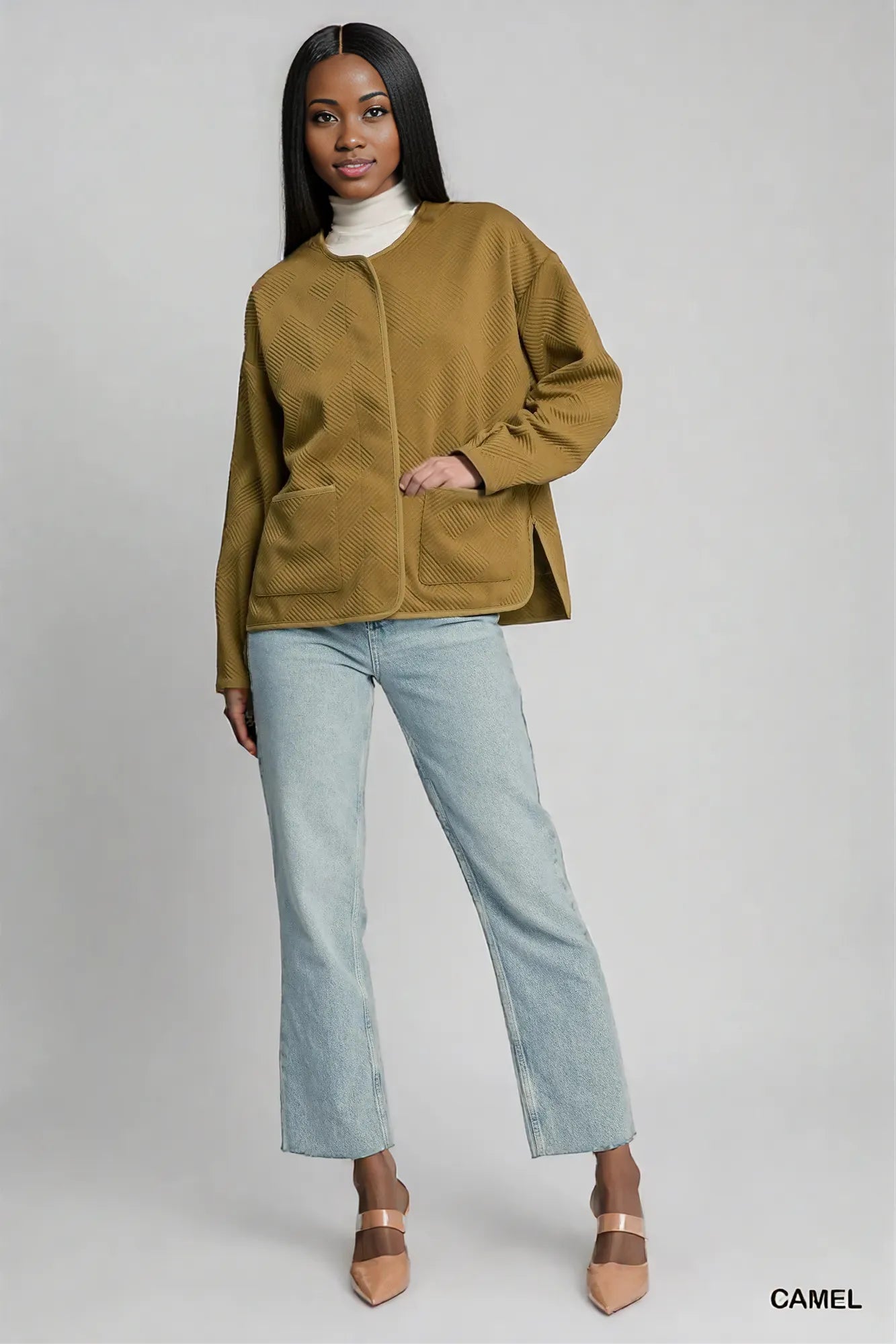 Umgee Textured Jacquard Jacket