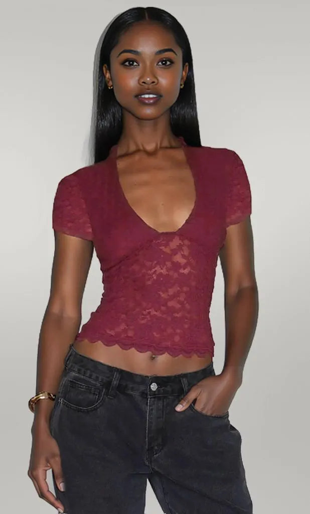 Lace Short Sleeve T-Shirt