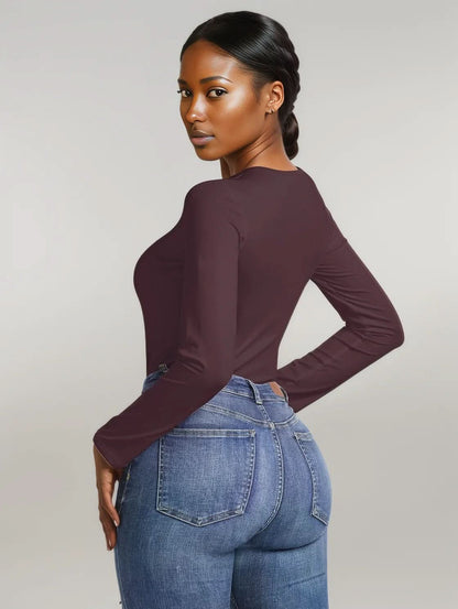 Round Neck Long Sleeve Bodysuit
