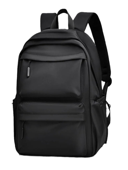 Multi Pocketed Adjustable Strap Backpack Bag Black One Size