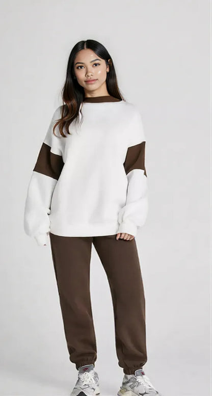 Drop Shoulder Loose Sweatshirt and Joggers Active Set