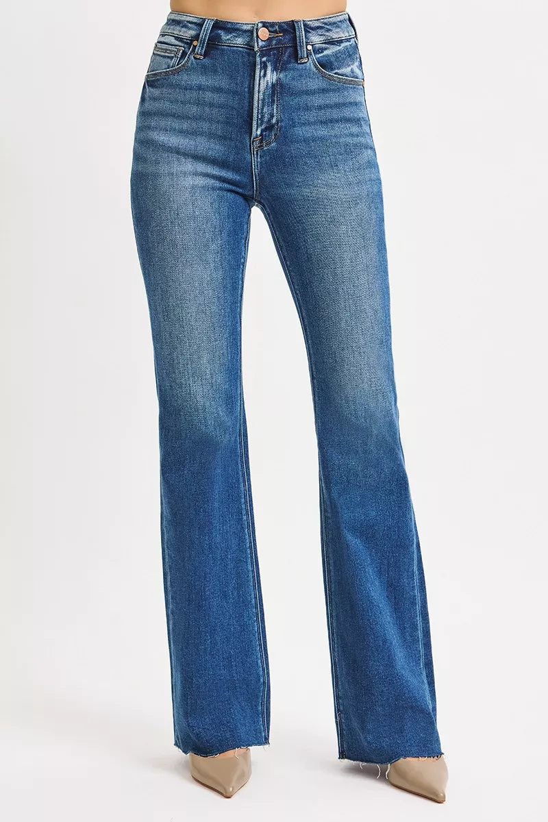 RISEN High Rise Flare Jeans DARK