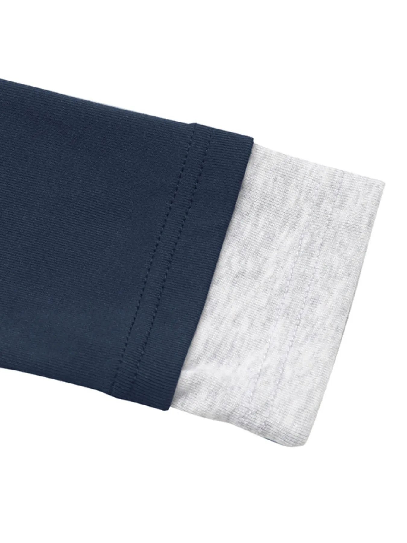 Long Sleeve Button Front Fitted T-Shirt Dark Blue