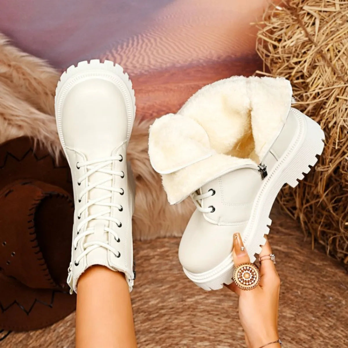 Lace-Up Platform Boots