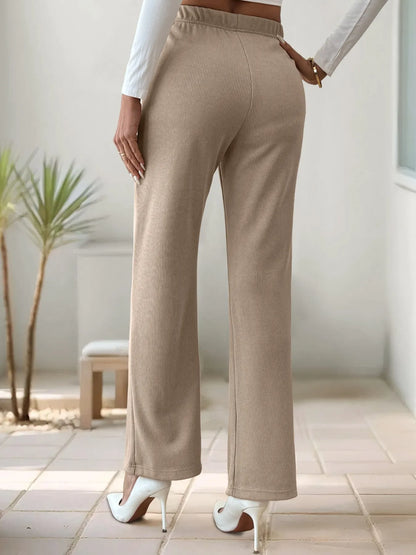 High-Waisted Slit Pants