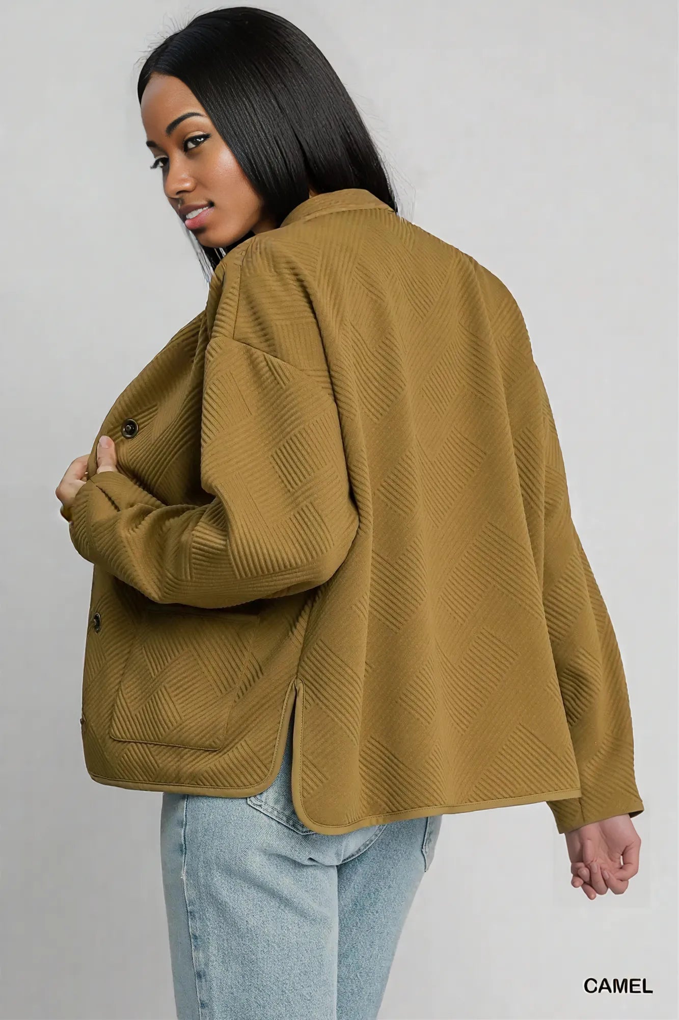Umgee Textured Jacquard Jacket