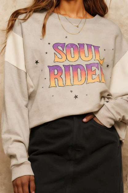 A French Terry Knit Graphic Sweatshirt