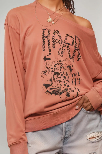 A Garment Dyed French Terry Graphic Sweatshirt