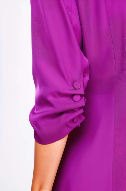 Buttoned Detail 3/4 Sleeve Blazer