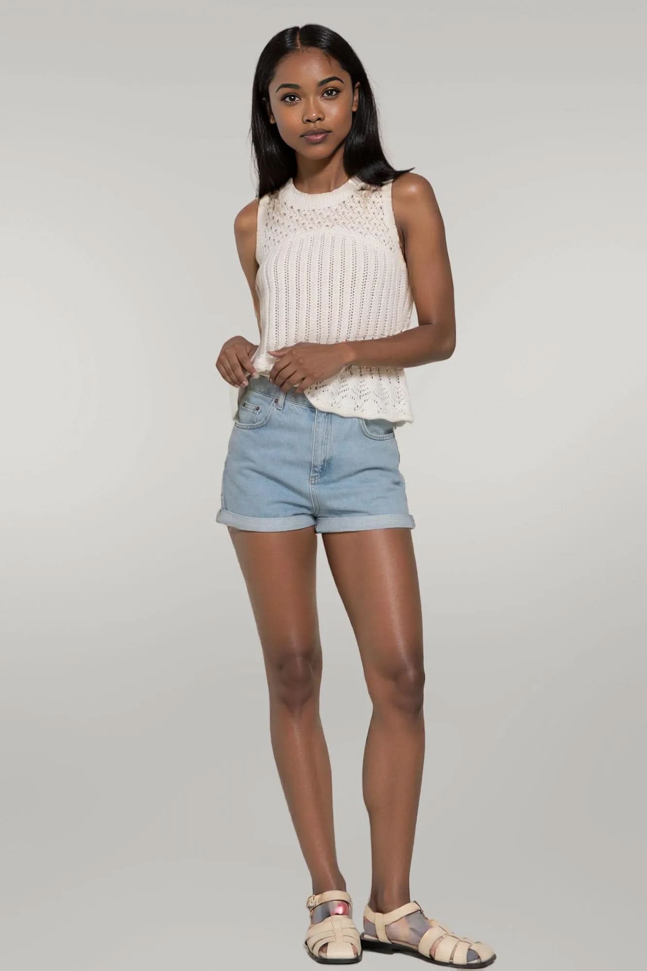 Sleeveless Crochet Spring Sweater