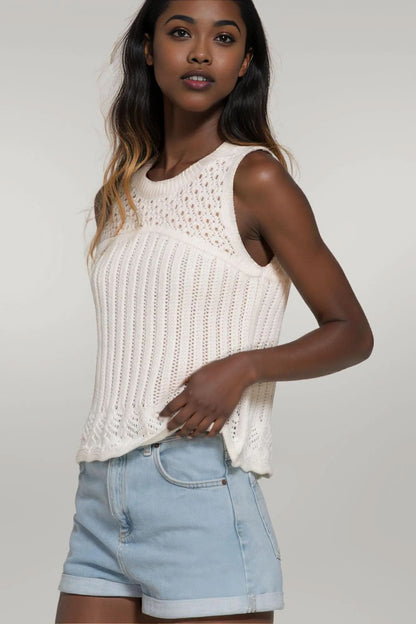 Sleeveless Crochet Spring Sweater