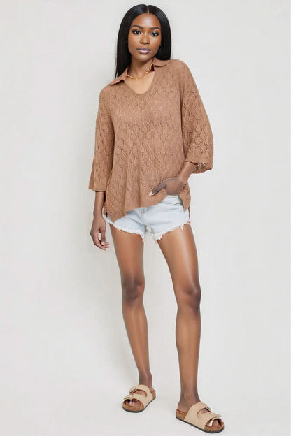 Pointelle Knit Top