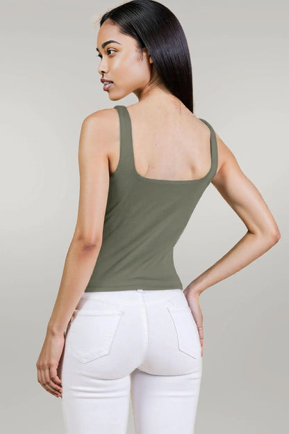 V-neck Basic Double Layers Tank Top