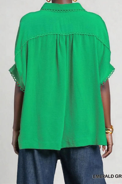 Fresh Flair Scallop Trim Blouse