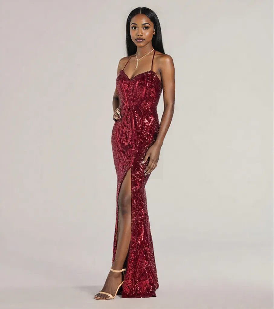 Sexy Sequined Cami Dress Maxi Dress