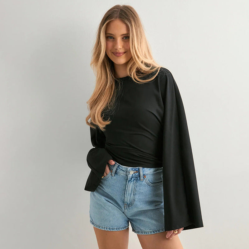 Solid Color Waist Tight Slimming Long Sleeve