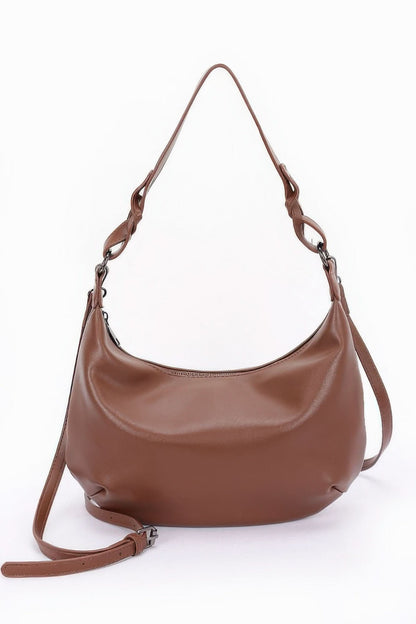 Faux Strap Shoulder Bag Brown