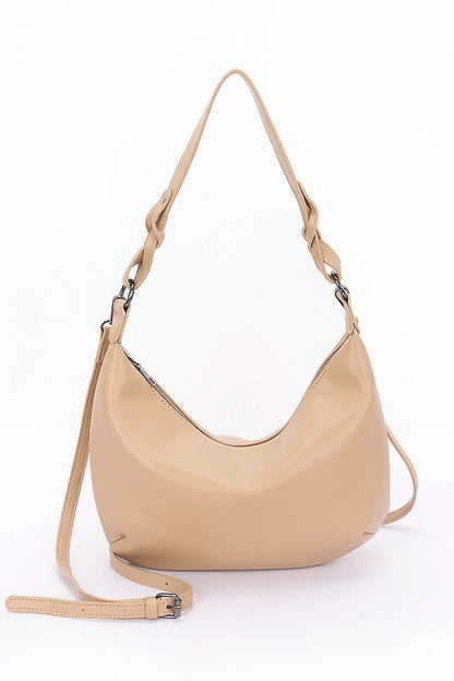 Faux Strap Shoulder Bag Beige