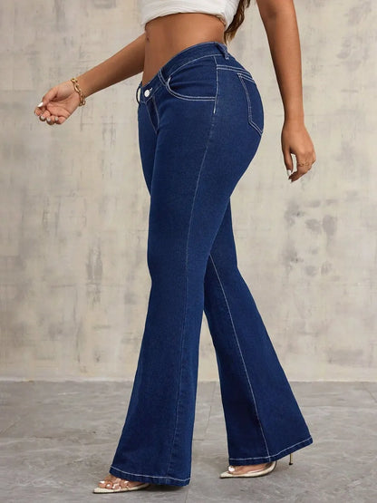 Flare Jeans with Pockets Dark
