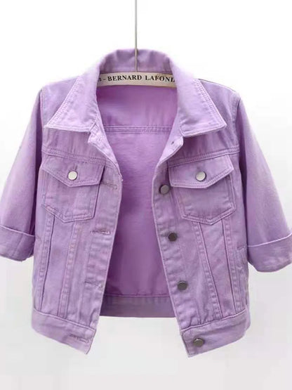 Full Size Cropped Denim Jacket