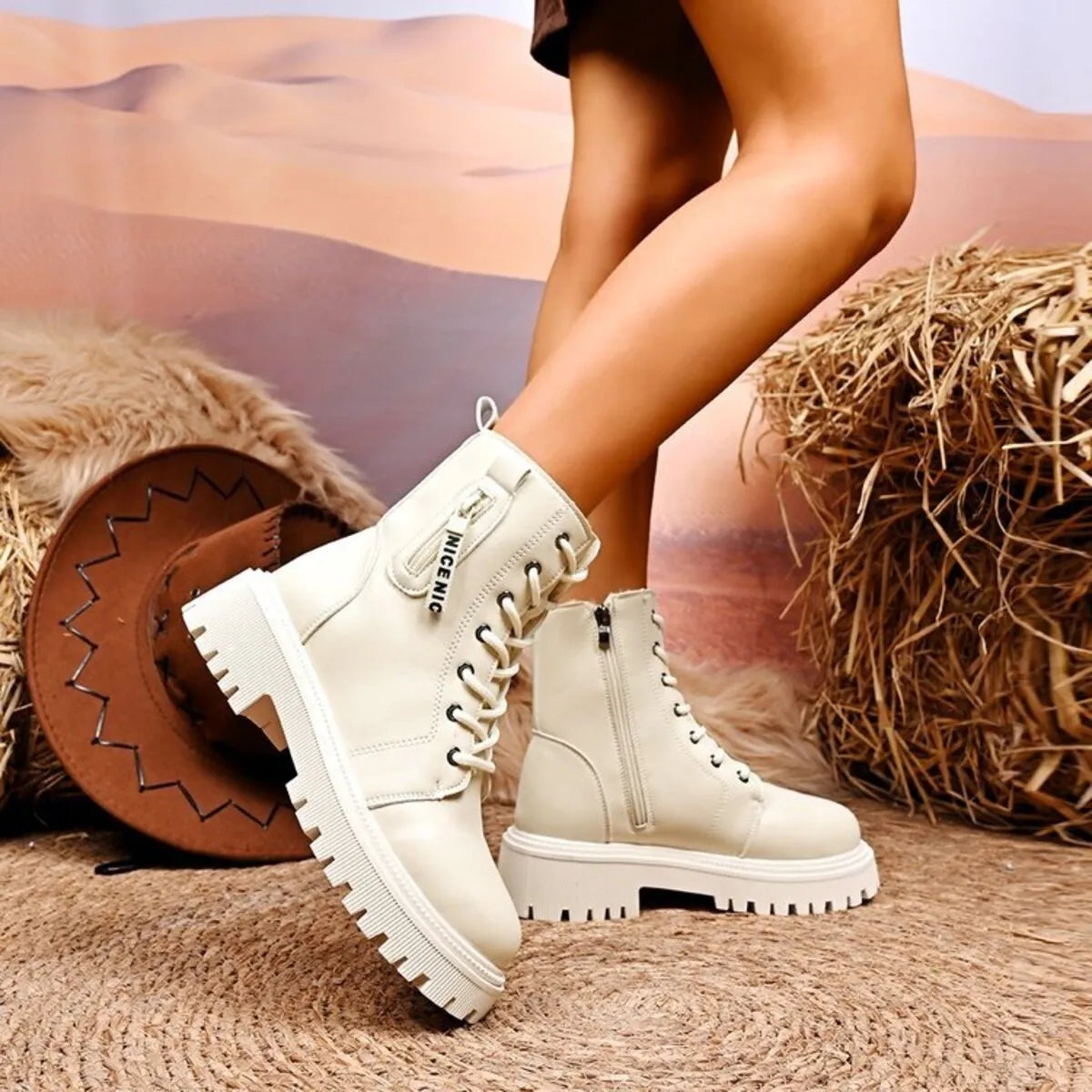 Lace-Up Platform Boots