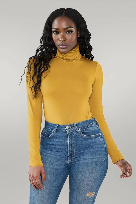 Turtleneck Long Sleeve Bodysuit
