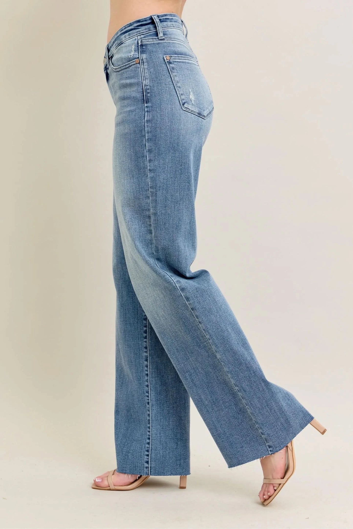 Judy Blue Full Size V - Front Baggy Jeans MD