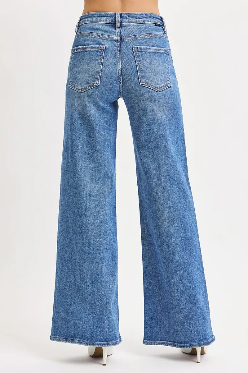 RISEN Full Size High Rise Wide Leg Jeans