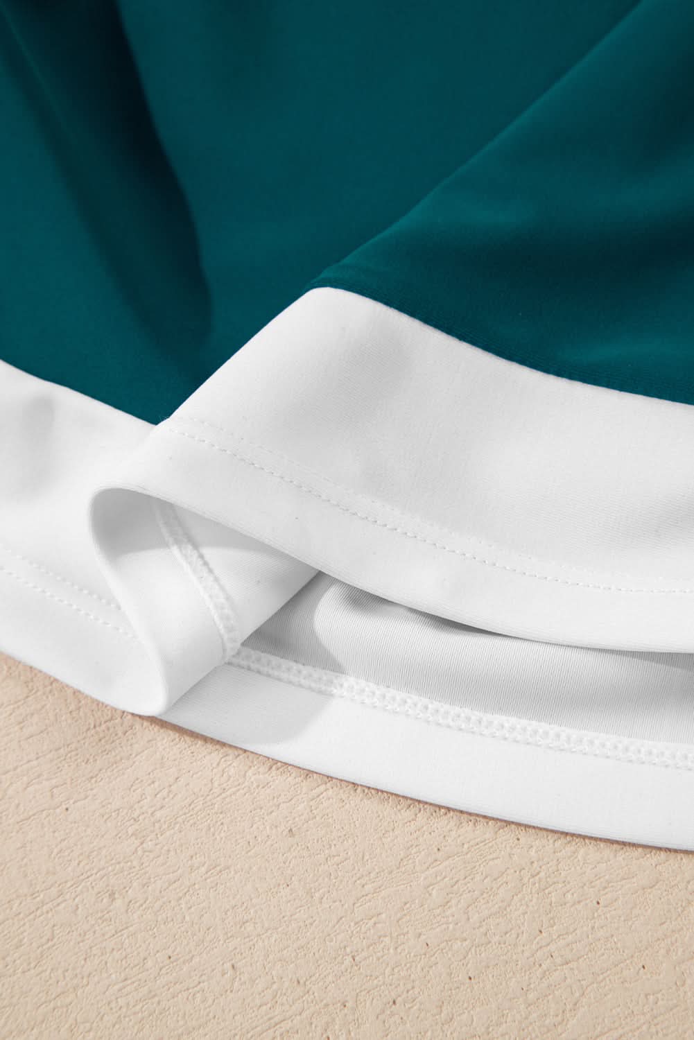 Mineral Red Drawstring Tummy Control Mix-and-match 2pcs Tankini Swimsuit Sea Green 82%Polyamide+18%Elastane