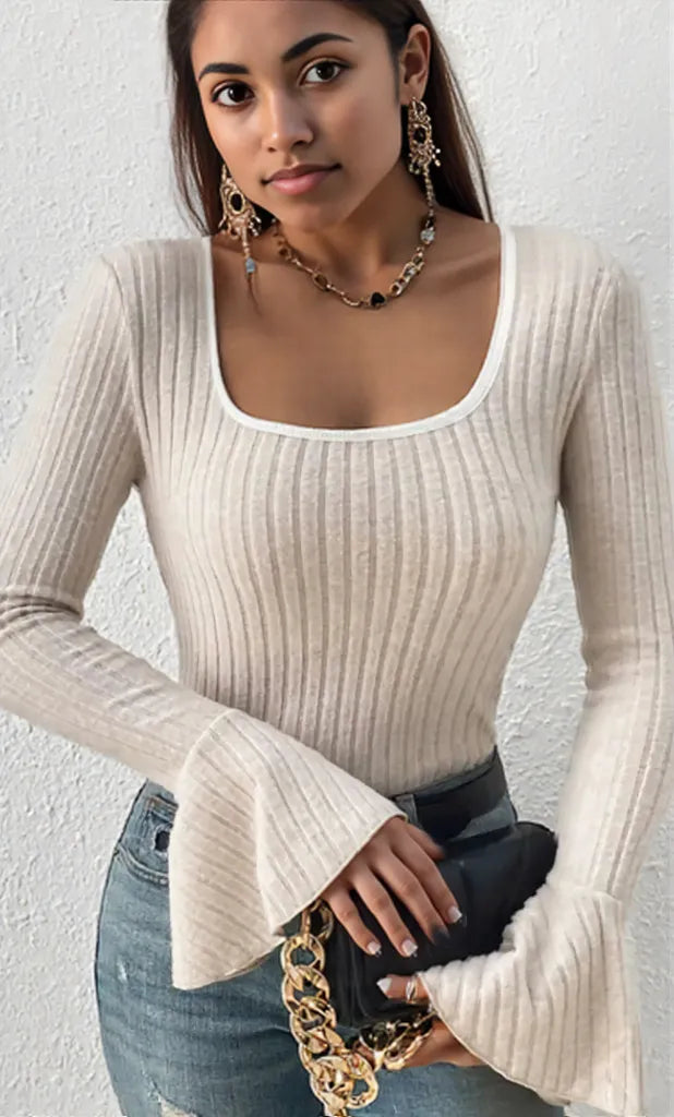 Scoop Neck Long Sleeve T-Shirt