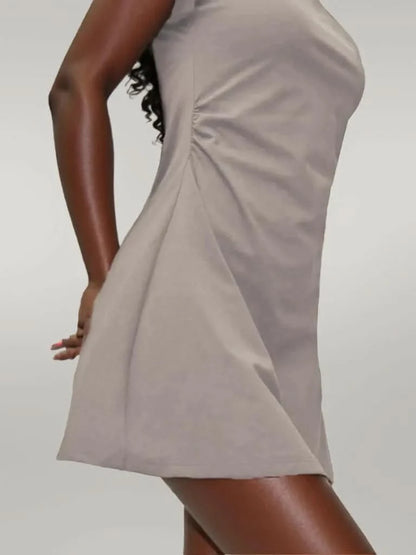 Round Neck Short Sleeve Mini Tee Dress